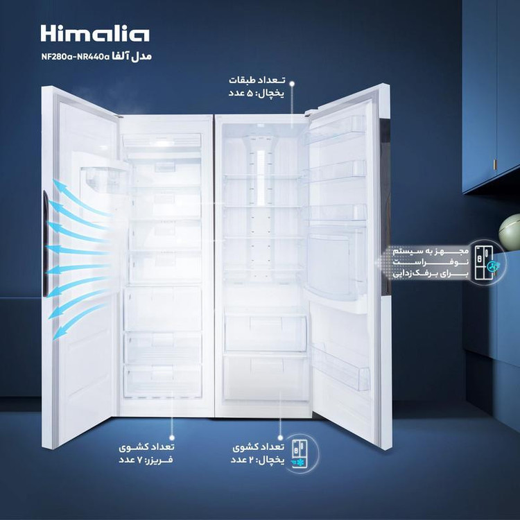 یخچال و فریزر دوقلو 28 فوت هیمالیا مدل آلفا NF280a-NR440a